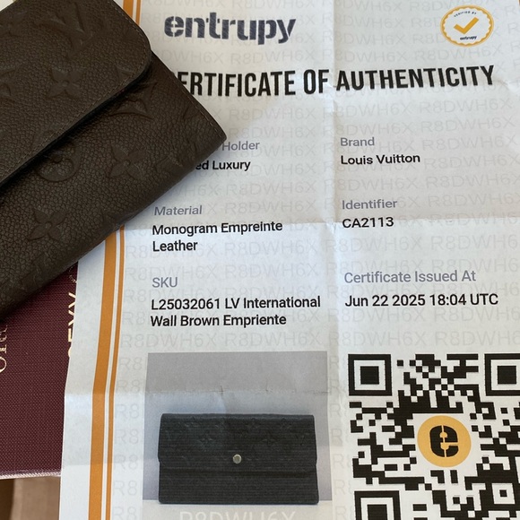 Louis Vuitton Dark Brown Embossed Wallet - Picture 12 of 14